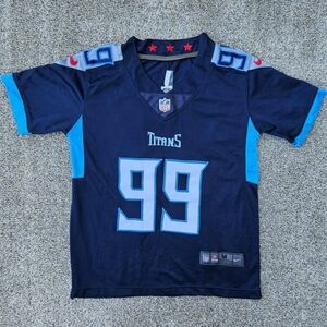 NFL On Field Titans Jersey Football Shirt Youth Unisex Clowney 99 Boy Girl Med